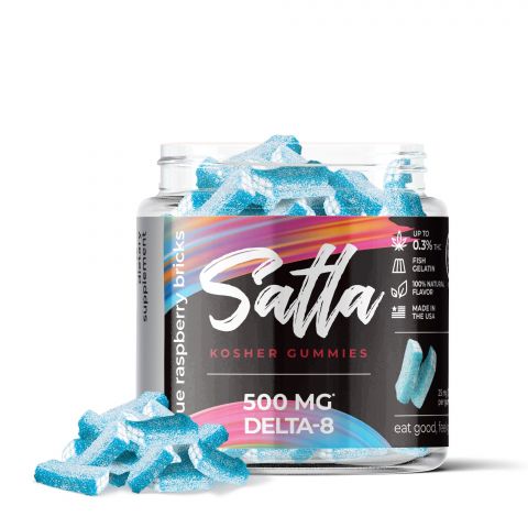 Blue Raspberry Bricks - Delta 8 THC - 500MG - Satla Kosher Gummies - 1